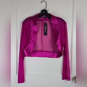 NWT Allegra K Bright Fuschia Pink Formal Shrug Cardigan Size Large